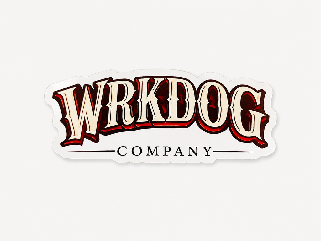 WRKDOG Company text sticker